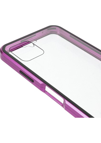 Metal Çerçeve + Çift Taraflı Hd Temperli Cam Düşmeye Karşı Koruyucu Manyetik Emici Telefon Kılıfı Samsung Galaxy A22 5g (Ab Sürümü) - Mor (Yurt Dışından) indirimleri