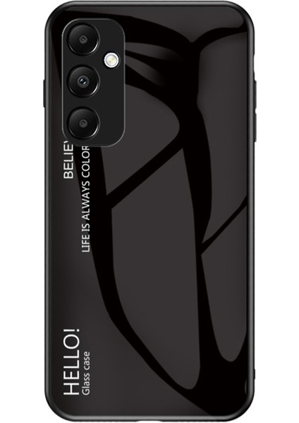 Samsung Galaxy A55 5g Kılıf Degrade Temperli Cam + Pc + Tpu Telefon Kılıfı - Siyah (Yurt Dışından)