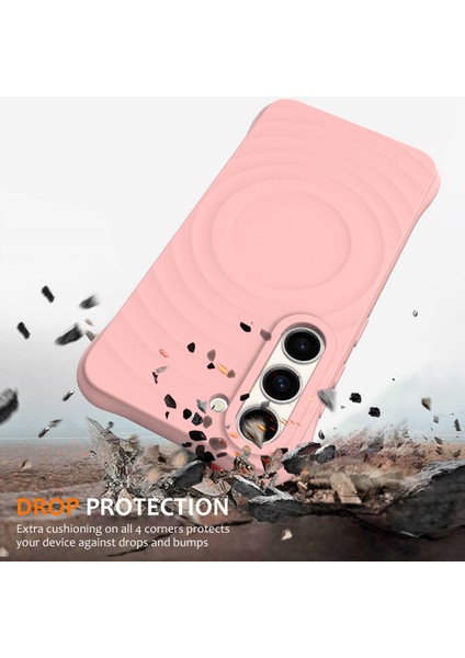 Samsung Galaxy S23+MANYETIK Telefon Kılıfı Dalgalı Doku Sıvı Silikon Darbeye Dayanıklı Kapak-Pembe (Yurt Dışından) fiyatları