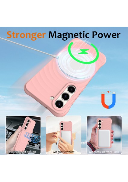 Samsung Galaxy S23+MANYETIK Telefon Kılıfı Dalgalı Doku Sıvı Silikon Darbeye Dayanıklı Kapak-Pembe (Yurt Dışından) indirimleri