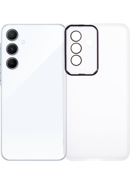 Samsung Galaxy A36 5g Kılıf Elektrokaplama Kamera Çerçevesi Tpu Telefon Kılıfı-Şeffaf Beyaz (Yurt Dışından)