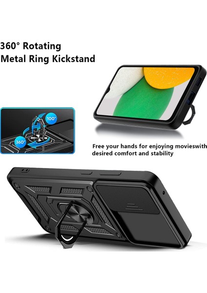 Samsung Galaxy A03 Core Pc+Tpu Çizilmez Zırhlı Telefon Kılıfı Halka Tutucu Kickstand Koruyucu Kılıf Kamera Sürgülü Kapak-Mavi (Yurt Dışından) indirimleri