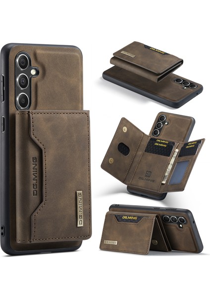 Dg.mıng M2 Serisi Samsung Galaxy A15 4g/5g Kılıf Çıkarılabilir 2'si 1 Arada Cüzdan Telefon Deri Arka Kapak-Kahve (Yurt Dışından)