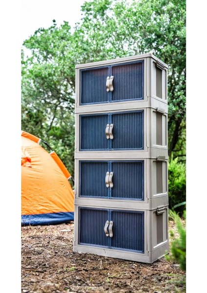 Çok Amaçlı Kapaklı Istiflenebilir Organizer Dolap – 4'lü Set (Toprak) fiyatları
