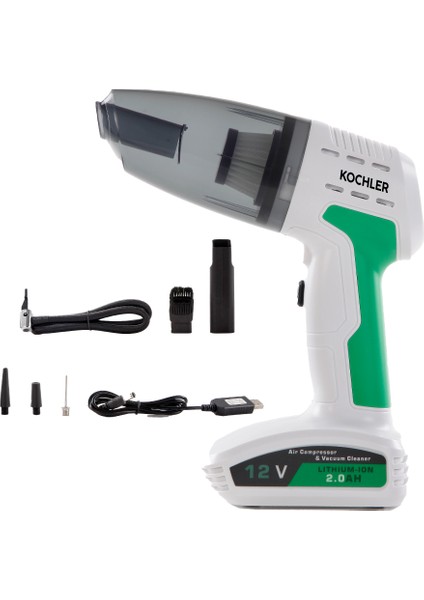 4 Fonksiyonlu Şarjlı Araç Süpürgesi – Şişirme Pompası + Basınç Ölçer + LED Işık fiyatları
