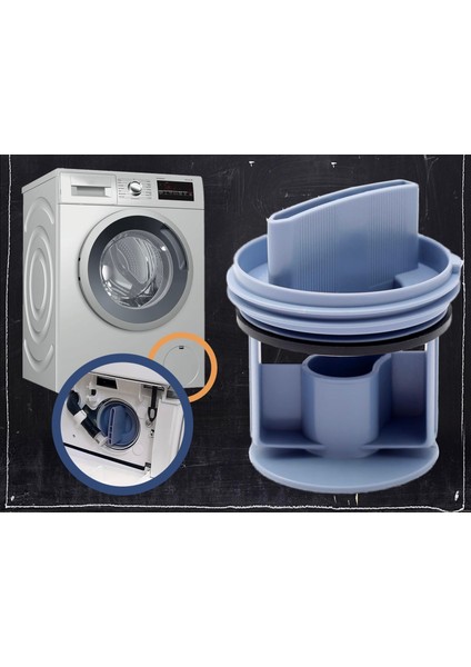 Bosch Uyumlu Çamaşır Makinesi Seri 4 / Seri 6 Pompa Filtre Kapağı