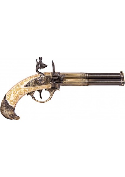 France 18.yüzyıl 3 Barrel Pistol 30CM Koleksiyon Obje fırsatları