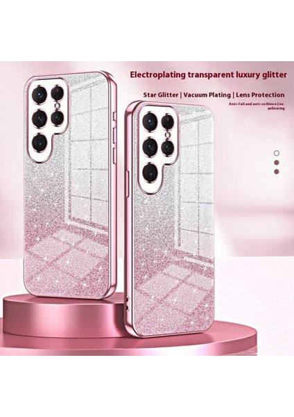 Samsung Galaxy S25 Ultra Kılıf Galvanik Degrade Parıltılı Tpu Telefon Kılıfı-Pembe (Yurt Dışından) fiyatları
