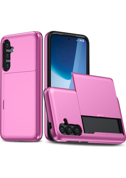 Samsung Galaxy A36 5g Kılıf Kart Tutucu Tpu+Pc Telefon Arka Kapağı-Pembe (Yurt Dışından)