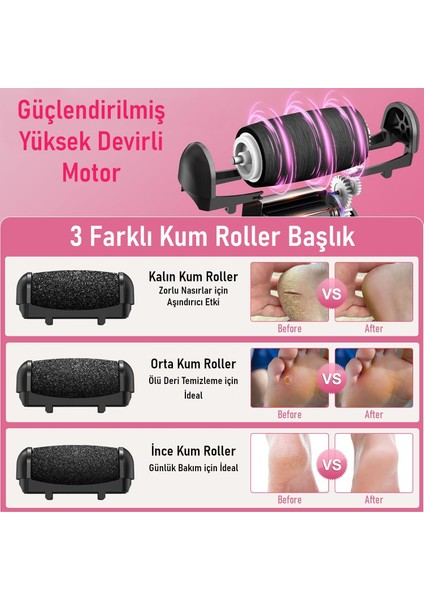 10’lu Ayak Bakım Seti Elektrikli Nasır Ayak Törpüsü ve Pedikür Şarjlı ve Taşınabilir modelleri