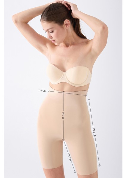 Imaj K046 Hafif Sıkılaştırıcı ve Toparlayıcı Lazer Kesim Şort Korse Ten Renk modelleri