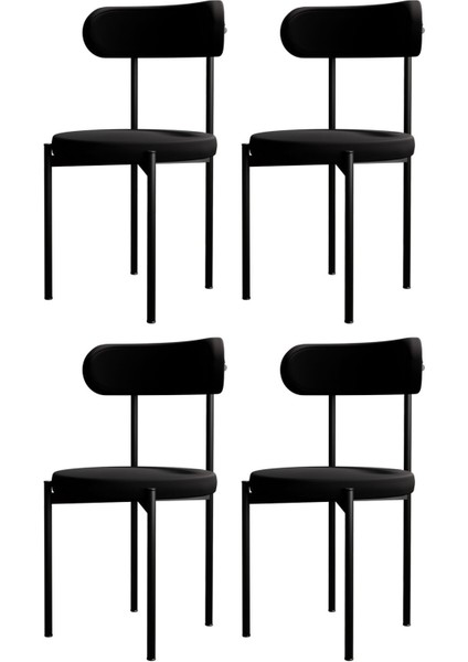 Trend 4'lü Mutfak Sandalyesi Seti – Metal Ayaklı, Silinebilir Kumaş, Ergonomik Tasarım, İç ve Dış Mekan Kullanıma Uygun fırsatları