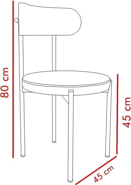 Trend 4'lü Mutfak Sandalyesi Seti – Metal Ayaklı, Silinebilir Kumaş, Ergonomik Tasarım, İç ve Dış Mekan Kullanıma Uygun