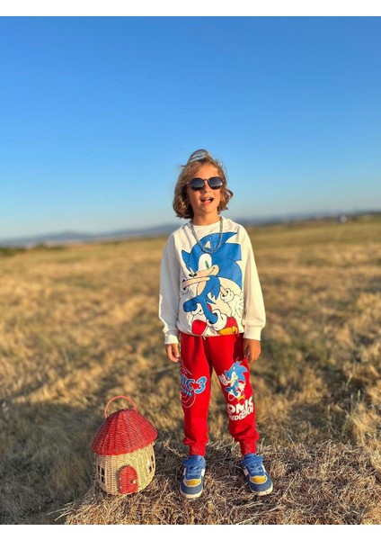 Cg Kids Sonic Baskılı 2 Iplik Erkek Çocuk Alt Üst Süper Tarz Takım