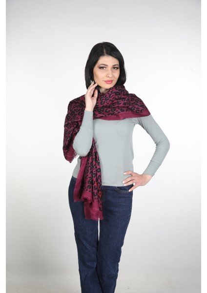 Mürdüm Kaşmir İpek Şal
