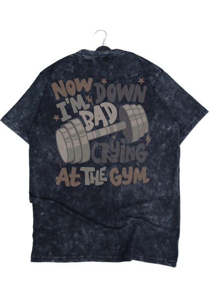 Unisex Ttpd Down Bad Sırt Baskılı Yıkamalı T-Shirt, Oversize Taylor Swift Gym Temalı Retro Tişört modelleri