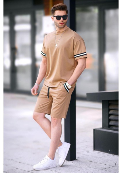 Kapuçino Bisiklet Yaka Erkek Şort Takımı 5951 fiyatları