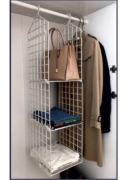 Beyaz Dolap Içi Düzenleyici Raf, 110X30X30 Cm, Şık ve Kullanışlı Organizatör