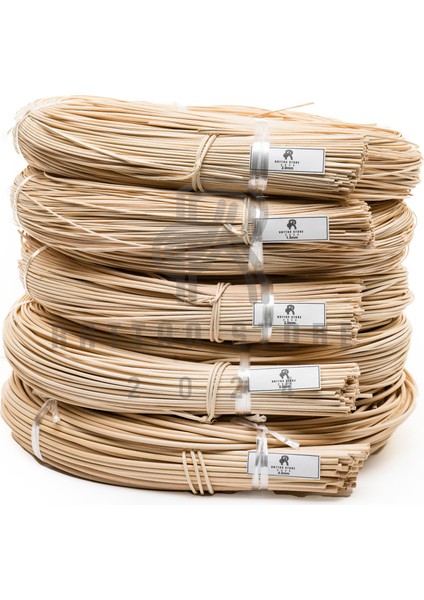Rattan Doğal Bambu Çubuk 1 Kg. - 1,5mm / 2mm / 2,5mm / 3mm / 4mm / 5mm Rattan Örgü İp