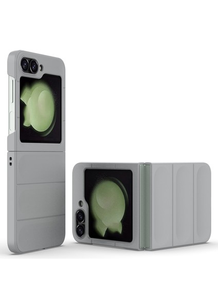 Samsung Galaxy Z Flip6 5g Kılıf Sağlam Arka Sert Pc Telefon Kılıfı-Açık Gri (Yurt Dışından)
