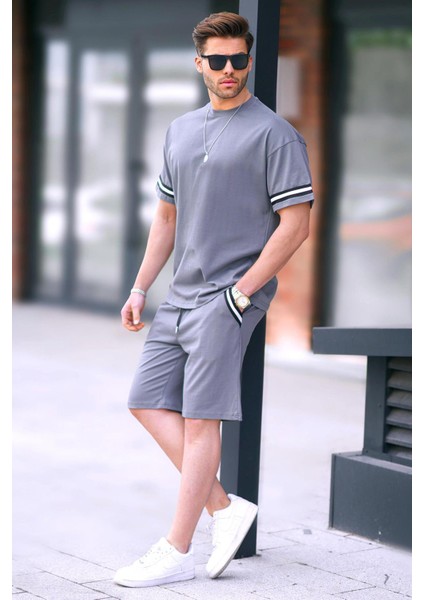 Füme Bisiklet Yaka Erkek Şort Takımı 5951 fiyatları