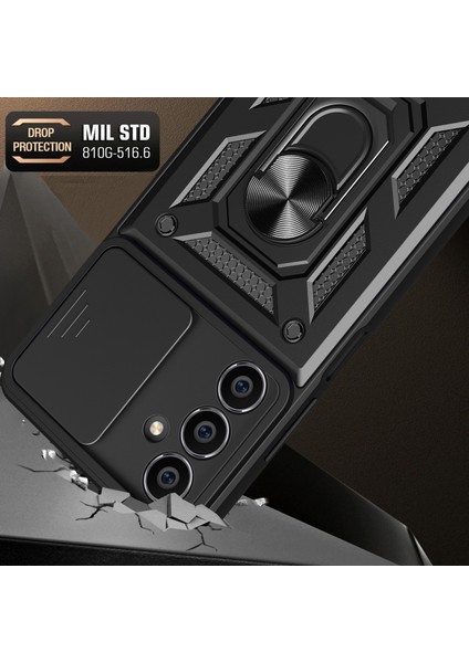 Samsung Galaxy S23 Fe Slide Lens Kapağı Pc+Tpu Telefon Kılıfı Halka Kickstand Arka Kapak-Mavi (Yurt Dışından) fiyatları