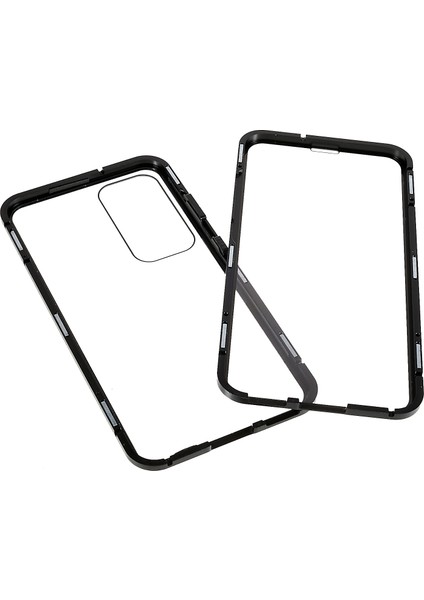 Samsung Galaxy S23+ Için Manyetik Çift Taraflı Temperli Cam Telefon Kılıfı, Metal Çerçeve Tam Gövde Şeffaf Telefon Kılıfı-Siyah (Yurt Dışından) fırsatları