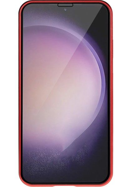 Samsung Galaxy S23+ Için Manyetik Çift Taraflı Temperli Cam Telefon Kılıfı, Metal Çerçeve Tam Gövde Şeffaf Telefon Kılıfı-Kırmızı (Yurt Dışından) modelleri