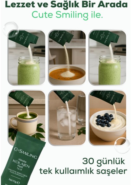 %100 Saf ve Hidrolize Kolajen Peptit 10GR x 30 Adet (Tip I & Tip Iıı) Aromasız Tek Kullanımlık Saşe modelleri