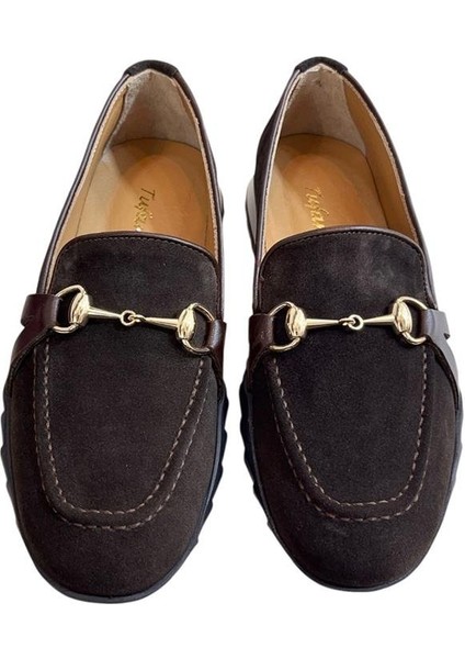 Kahve Hakiki Deri Süet Toka Detay Comfort Taban Spor Loafer fiyatları