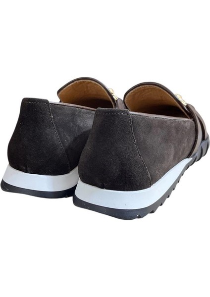 Kahve Hakiki Deri Süet Toka Detay Comfort Taban Spor Loafer modelleri