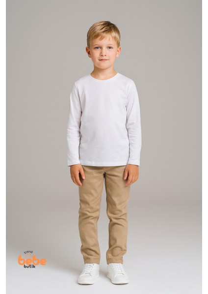 Erkek Çocuk Uzun Kollu Basic Pamuklu Tişört Günlük ve Okul Uzun Kollu Body modelleri