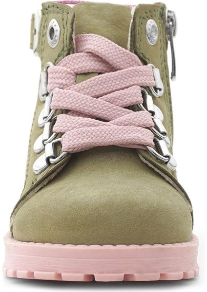 Griffon Hakiki Deri Yeşil Simli Fermuarlı Kışlık Kız Bebek Bot modelleri