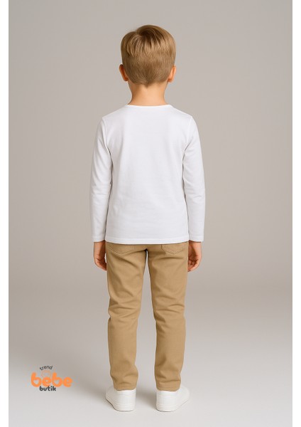 Erkek Çocuk Uzun Kollu Basic Pamuklu Tişört Günlük ve Okul Uzun Kollu Body fırsatları