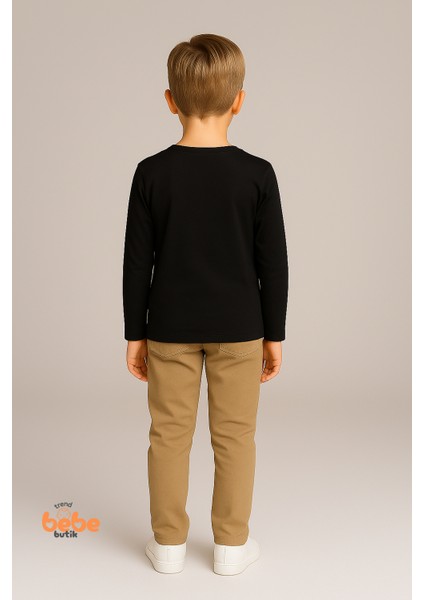 Erkek Çocuk Uzun Kollu Basic Pamuklu Tişört Günlük ve Okul Uzun Kollu Body fırsatları
