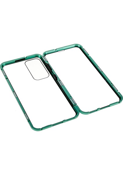 Samsung Galaxy S23+ Için Manyetik Çift Taraflı Temperli Cam Telefon Kılıfı, Metal Çerçeve Tam Gövde Şeffaf Telefon Kılıfı-Yeşil (Yurt Dışından) fırsatları