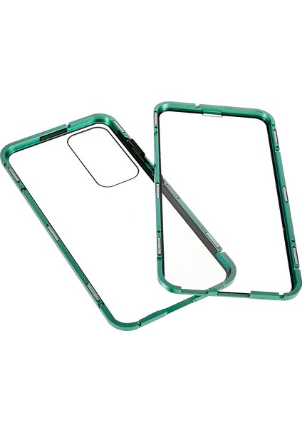 Samsung Galaxy S23+ Için Manyetik Çift Taraflı Temperli Cam Telefon Kılıfı, Metal Çerçeve Tam Gövde Şeffaf Telefon Kılıfı-Yeşil (Yurt Dışından) indirimleri