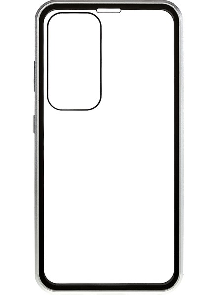 Samsung Galaxy S23+ Için Manyetik Çift Taraflı Temperli Cam Telefon Kılıfı, Metal Çerçeve Tam Gövde Şeffaf Telefon Kılıfı-Gümüş (Yurt Dışından) fiyatları