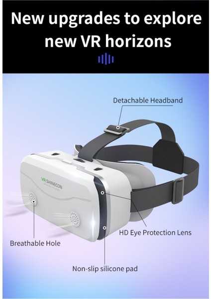 SC-G15 3D Sanal Gerçeklik Gözlüğü – HD Lens, Göz Koruma, Ayarlanabilir Başlık ve Havalandırmalı Tasarım