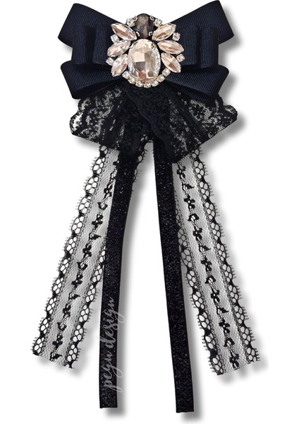 Shine Seri Siyah Kurdele Broş,okul Iş , Gömlek Ceket Yaka Çiçek