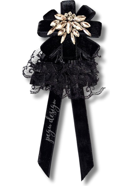 Shine Seri Siyah Kurdele Broş,okul Iş , Gömlek Ceket Yaka Çiçek