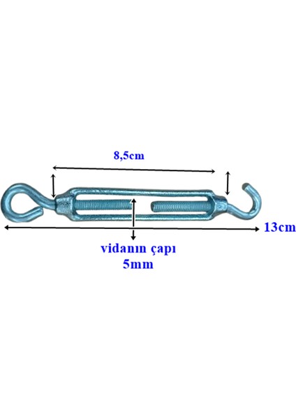 Döküm Vidalı Gerdirme Kancası – 5 mm Vida Çapı fiyatları