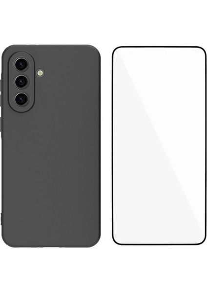 Samsung Galaxy A36 5g Tpu Kılıf Wanlonfeng Ms Serisi Temperli Camlı Mat Arka Kapak-Siyah (Yurt Dışından)