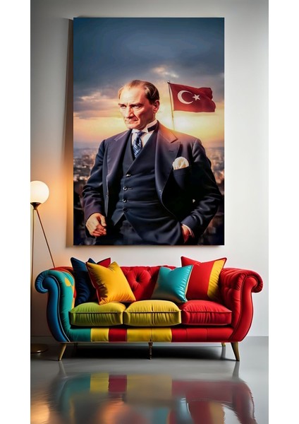 Atatürk Portre Xxıx Ev Duvar Salon Güzellik Salonu Ofis Dükkan Dekarasyon Kanvas Tablo