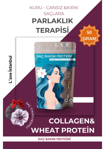 Kuru-Cansız Saçlara Parlaklık Terapisi Saç Bakım Proteini 50 gr