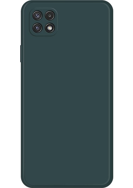 Samsung Galaxy A22 5g (Ab Sürümü) Için Cep Telefonu Arka Kapağı, Mikrofiber Astarlı Düşme Önleyici Düz Kenarlı Ka Tpu Telefon Kılıfı-Siyahımsı Yeşil (Yurt Dışından)