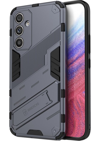 Samsung Galaxy A54 5g Için Çizilmeye Karşı Dayanıklı Telefon Kılıfı, Düşmeye Karşı Dayanıklı Sert Pc Yumuşak Tpu Hibrit Telefon Kılıfı Ayaklık-Gri (Yurt Dışından)