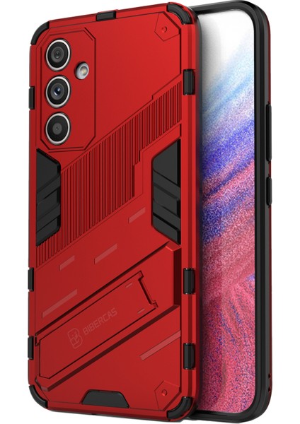 Samsung Galaxy A54 5g Için Çizilmez Telefon Kılıfı, Düşmeye Karşı Sert Pc Yumuşak Tpu Hibrit Telefon Kılıfı Ayaklık-Kırmızı (Yurt Dışından)