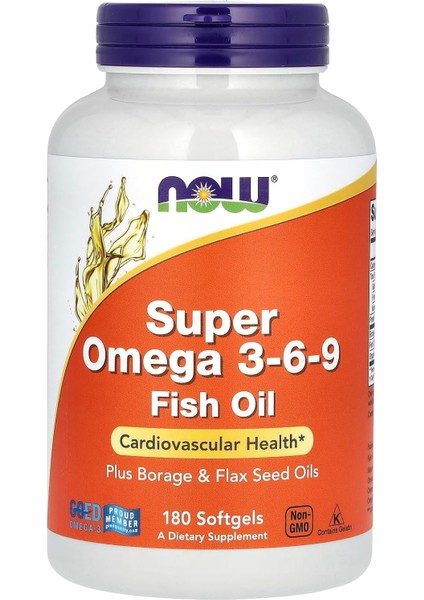 Foods Super Omega 3-6-9 Borage Oil + Fish Oil 180 Softgels