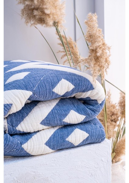 Müslin 7 Katlı Jakarlı %100 Pamuk Battal Boy Bej Yorgan 240X260 Cm.